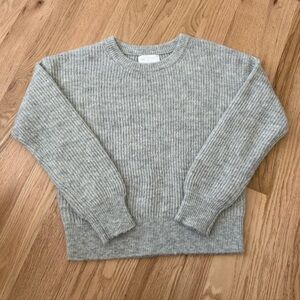 Banana Republic Wool Alpaca Heritage Ribbed Crew-Neck Sweater Gray Medium